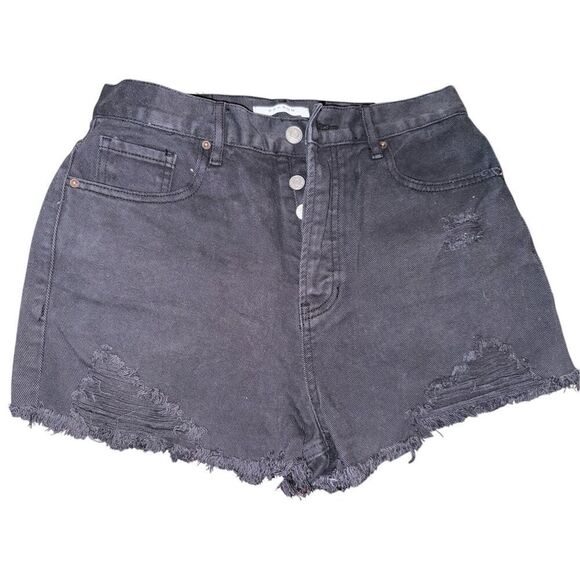 PacSun Black Ripped Vintage High Waisted Denim Shorts- NWT - Picture 9 of 11